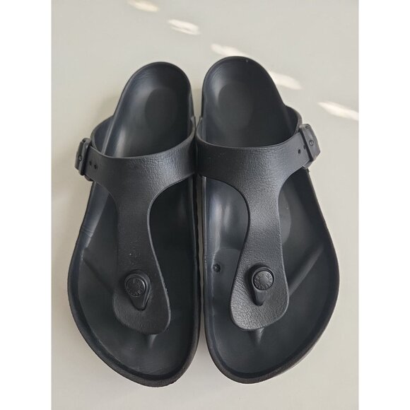 Birkenstock Gizeh Essentials EVA Thong Sandal Black Rubber Size Women’s 10 (41) - Picture 1 of 4